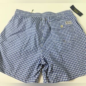 Traveler Mesh Brief Swim Trunks Short Polo Ralph Lauren NWT w Pony Gingham Plaid